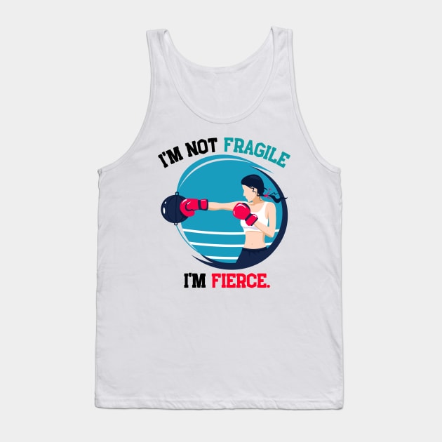 I'm not fragile, i'm fierce boxing, dark Tank Top by CoffeeBeforeBoxing